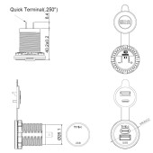 Încărcător USB-A și USB-C încorporat, 5V, 4,2A MY1218