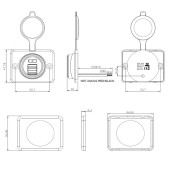 Încărcător USB-A 2x, încorporat, 5V, 4.2A MY1236