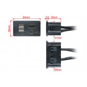 HDMI + 2x USB + mufa JACK cu cablu