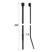 Legături de cablu 380 x 7,6 mm (100 buc.)